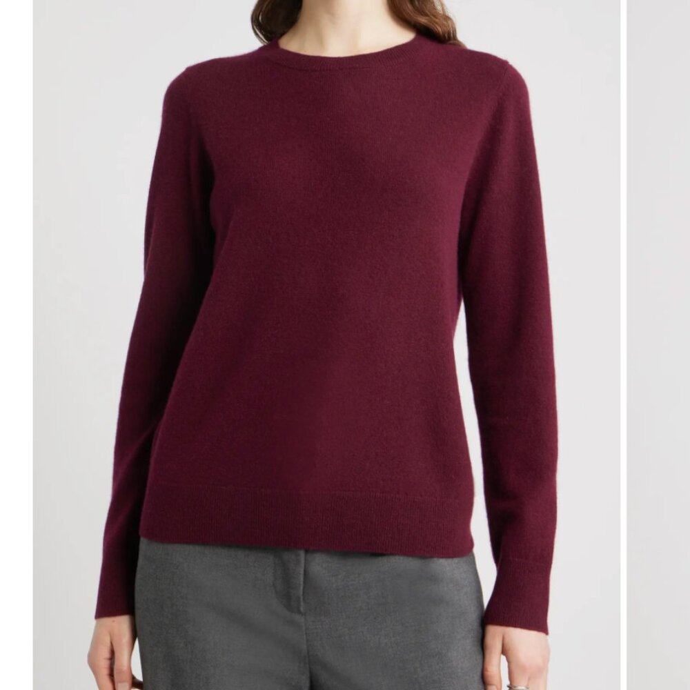 Nordstrom Women's 100% Cashmere Burgundy Sweater
